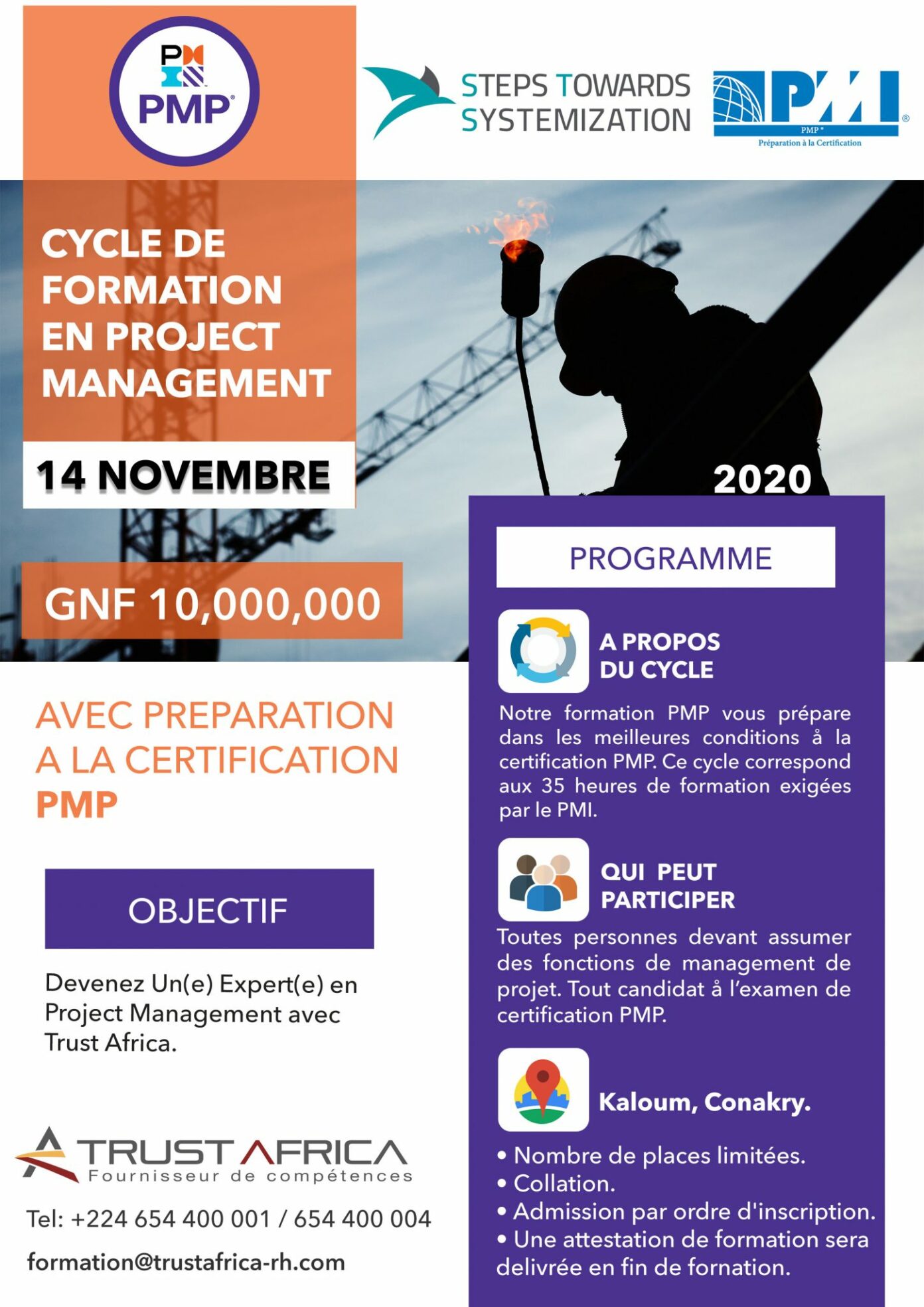 Cycle de formation en Projet Management, Date 14 Novembre  Les